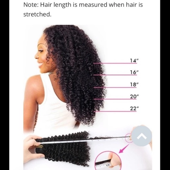Brand New 16” clip in human hair extensions, kinky curly natural black - Picture 2 of 7